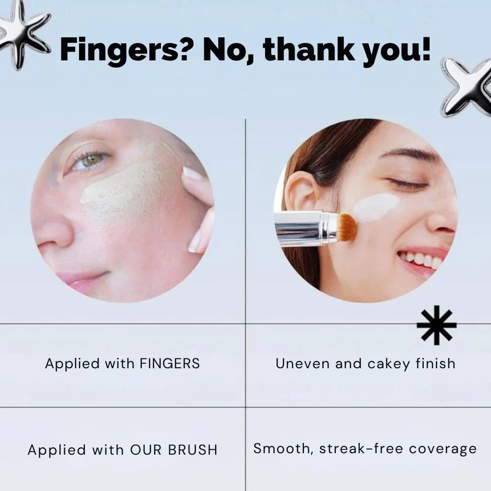 Charmora™ - 2-in-1 Foundation Stick with Built-In Brush